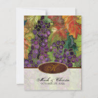 Feuille de raisin d'automne Faire-part de mariage 