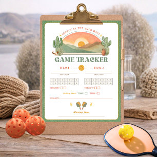 Feuille de suivi de jeu de pickleball western rétr