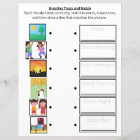 Feuille de travail de trace et d'appariement de sa
