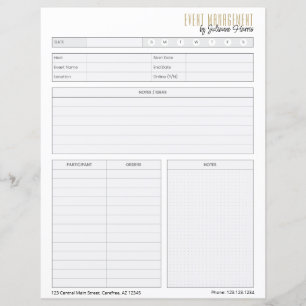 Feuille de travail pour la planification d'événeme