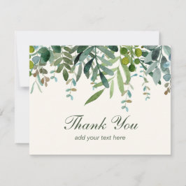 Feuille de verdure à l'aquarelle Merci 