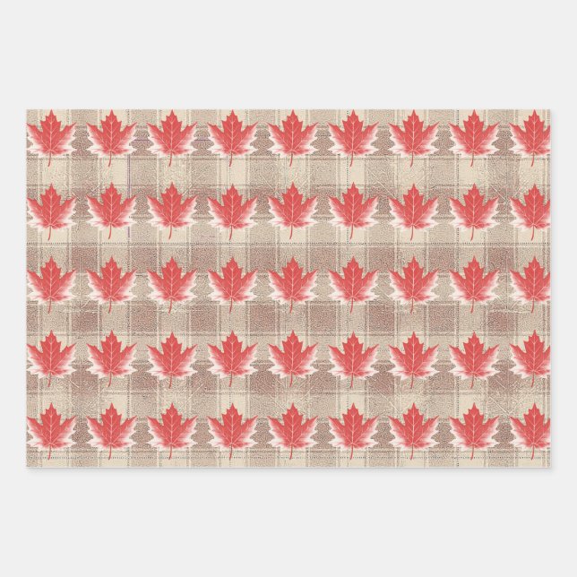 Feuille d'emballage plat de papier feuille d'érabl (Devant)