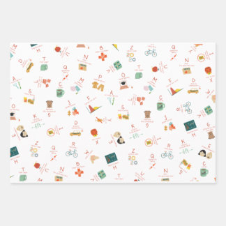 Feuille d'enveloppement de l'alphabet de vie de qu
