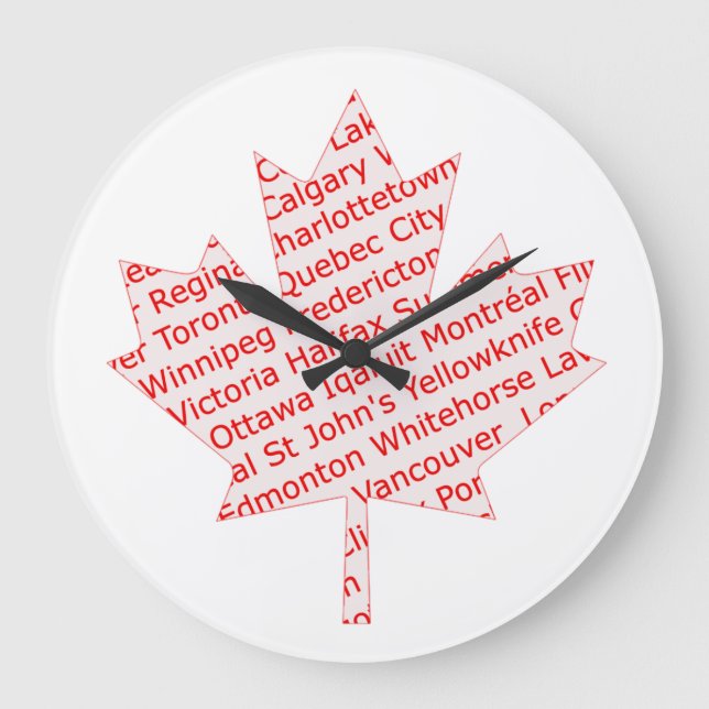 Feuille d'érable avec horloge des villes canadienn (Recto)