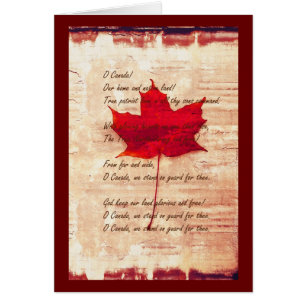 feuille d'érable canadienne rouge avec l'hymne