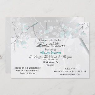 Feuille d'hiver douche nuptiale Invitations