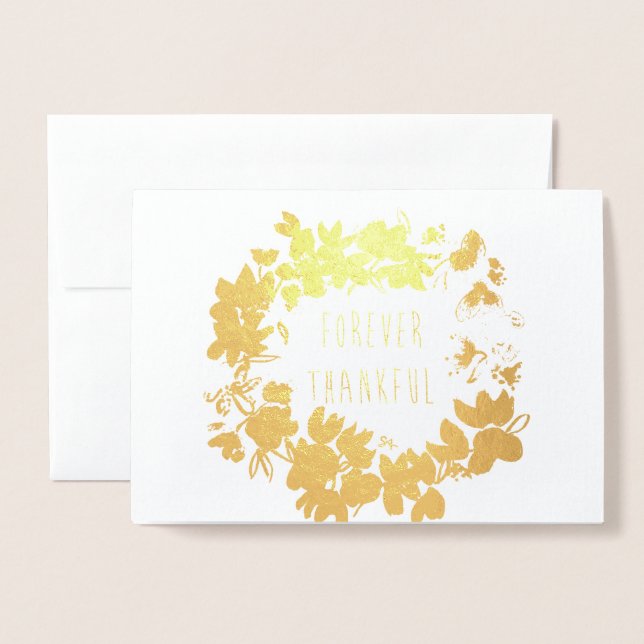 feuille d'or carte de remerciements (Devant avec enveloppe)
