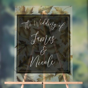 Feuille d'or Mariage de automne d'amande beige et 