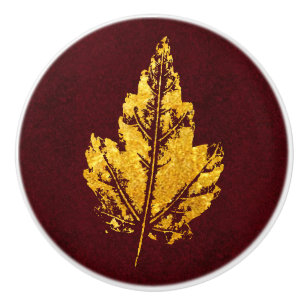 Feuille d'or sur Bourgogne - bouton de coffret