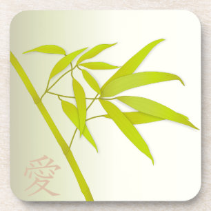 Feuille en bambou et dessous de verre japonais de