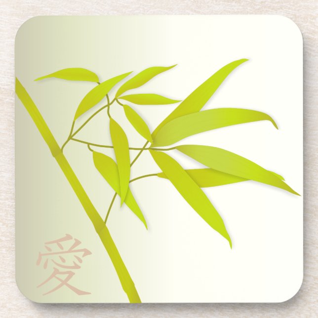 Feuille en bambou et dessous de verre japonais de (Devant)