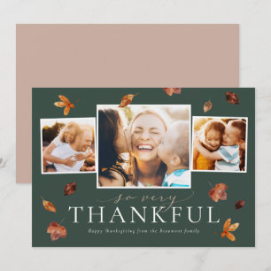 Feuille en chute Carte photo de Thanksgiving