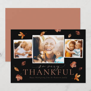 Feuille en chute Carte photo de Thanksgiving