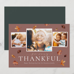 Feuille en chute Carte photo de Thanksgiving