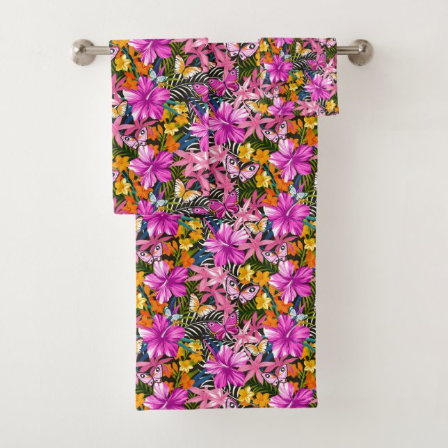 Feuille et fleurs tropicaux (En situation)