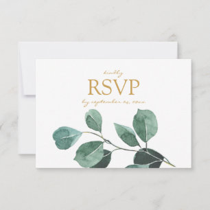 Feuille Eucalyptus avec options de repas Carte RSV