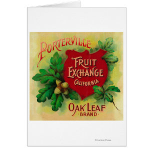 Feuille LabelPorterville orange, CA de chêne
