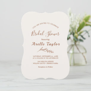 Feuille minimale   Boho Cream Invitation de la dou
