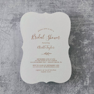 Feuille minimale Boho Cream Invitation de la dou