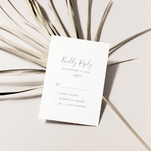 Feuille minimale   Carte RSVP simple Dusty Purple