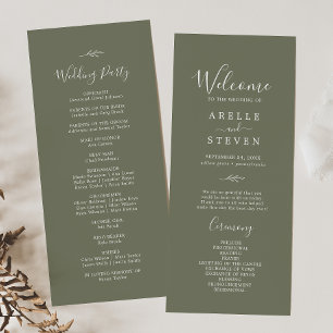 Feuille minimale   Programme de mariage vert foncé
