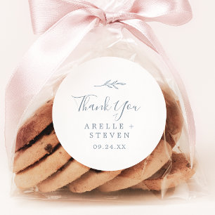 Feuille minimale Sticker Merci bleu Dusty Favori