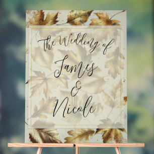 Feuille or  amande beige Mariage de automne glam