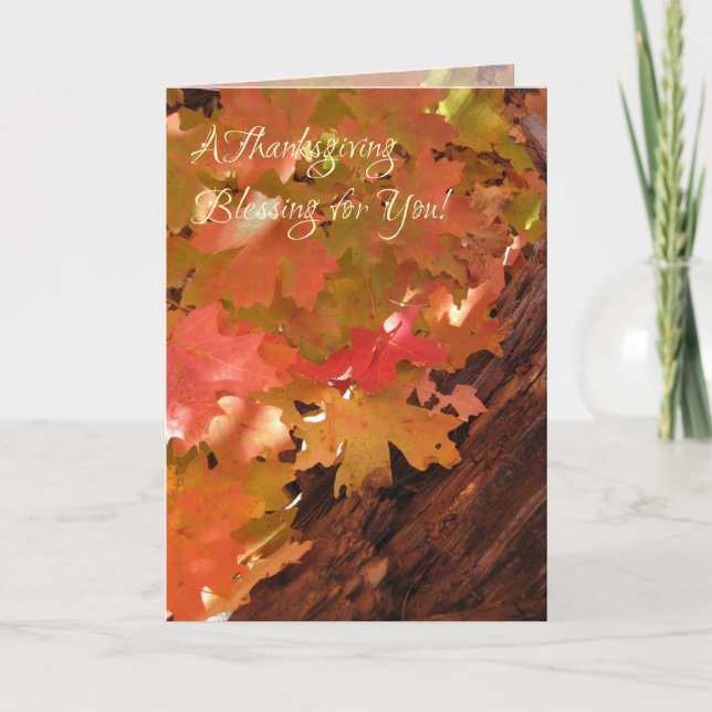 Feuille orange (1) Carte Thanksgiving (Devant)