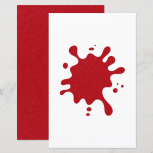Feuille papier à éclaboussure d'encre rouge tomate