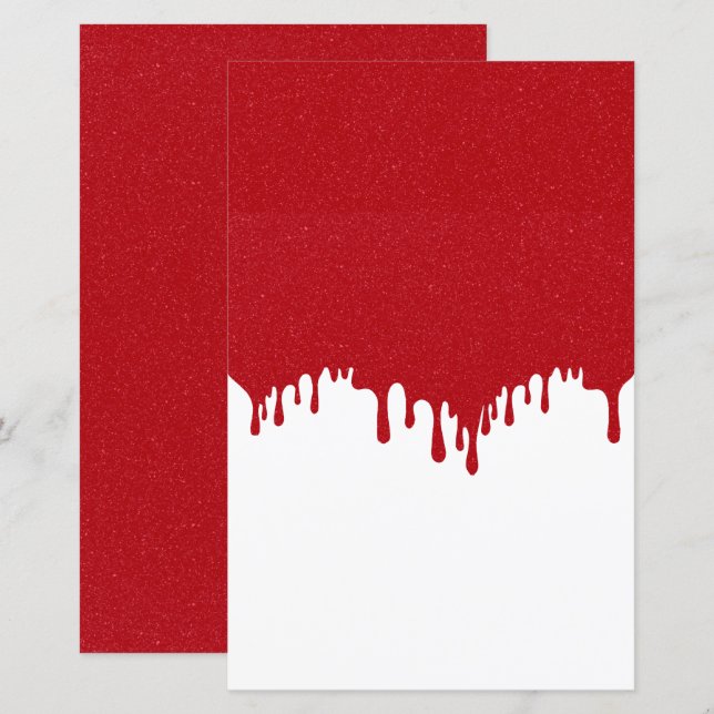 Feuille papier à Parties scintillant rouge tomate  (Devant / Derrière)