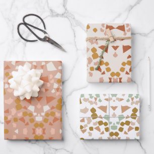 feuille papier d'emballage en terre cuite terrazzo