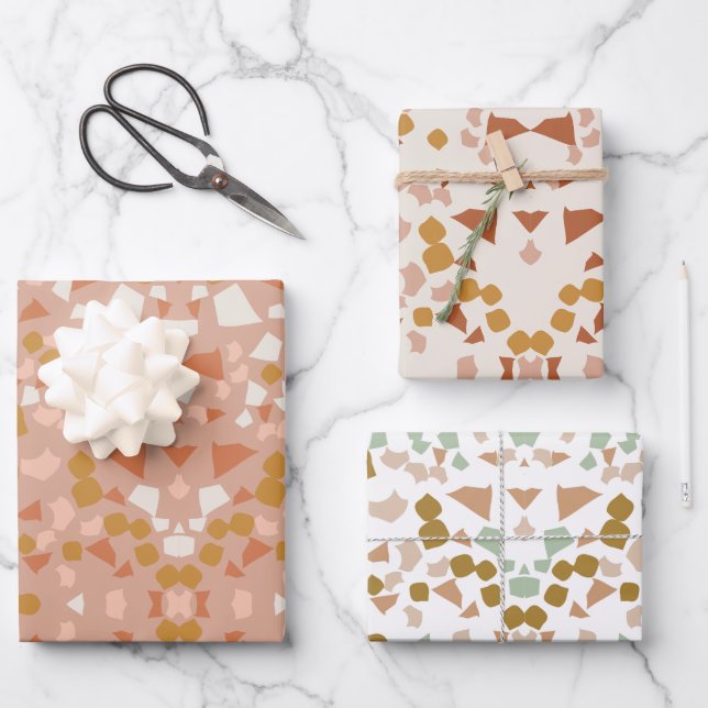 feuille papier d'emballage en terre cuite terrazzo (Recto)