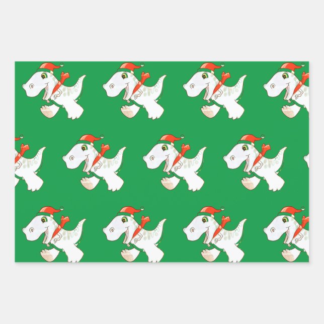 Feuille papier d'emballage Ensemble Dinosaure à Sa (Devant)