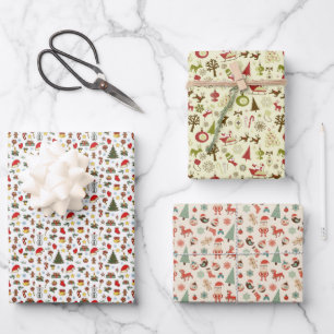 Feuille papier d'emballage Ensemble moderne Noël P