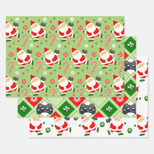 Feuille papier d'enveloppement de cadeaux du joueu