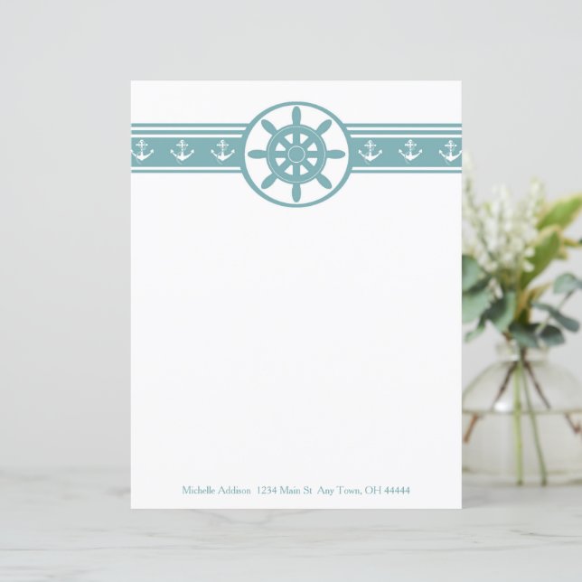 Feuille papier personnalisée pour les navires turq (Debout devant)