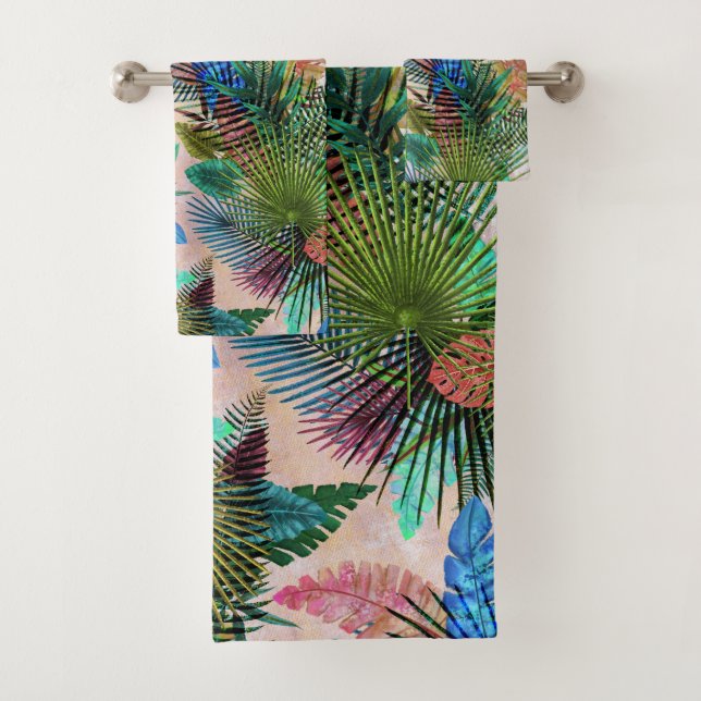 Feuille tropical de fougères, de paume et de (En situation)