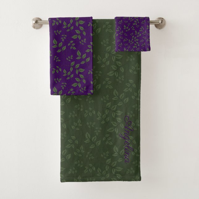 Feuille vert violet motif (En situation)