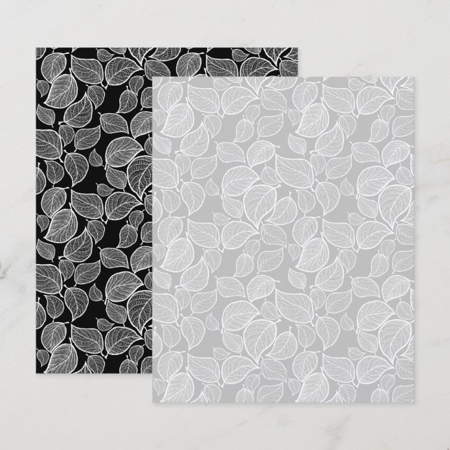 Feuilles à main blanche sur papier à scandale en a (Devant / Derrière)