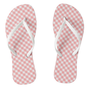 Feuilles à tongs Orange En vichy