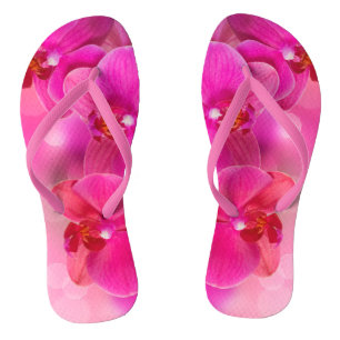 Feuilles à tongs roses orchidées