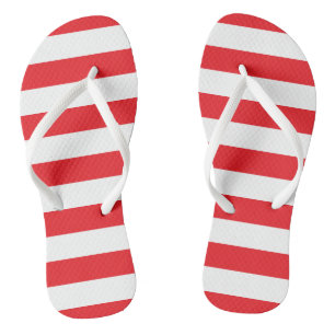 Feuilles à tongs rouges et blanches