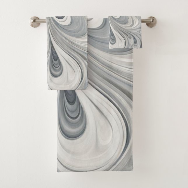 Feuilles Abstraits 2 serviettes de bain (En situation)