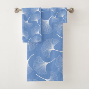 Feuilles abstraits blancs sur arrière - plan bleu