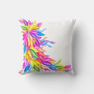 Feuilles Abstraits en couleur complète Coussin MoJ