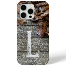Feuilles automnales avec neige iPhone / coque ipad
