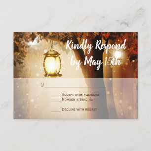 Feuilles automnales en chêne rustique Cartes RSVP 