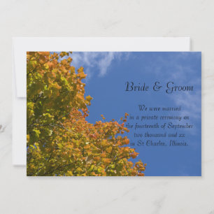Feuilles automnales et Faire-part de mariage Ciel