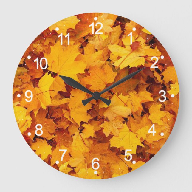 Feuilles Automne Grande horloge murale (Recto)