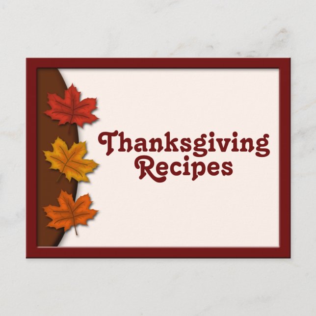 Feuilles Automne Thanksgiving Recette Cartes (Devant)